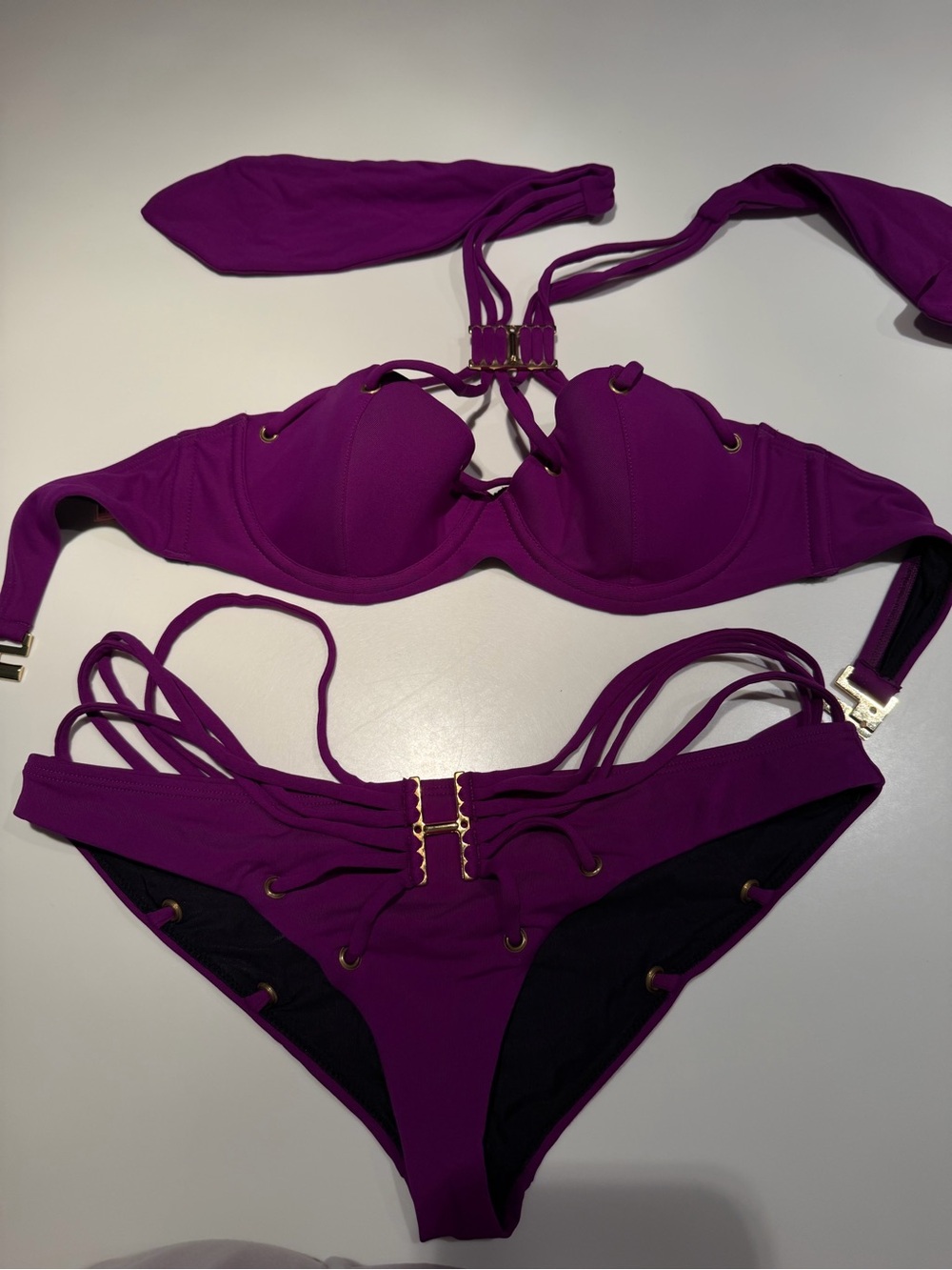 Agent Provocateur Violet Strappy Underwire Bikini Set